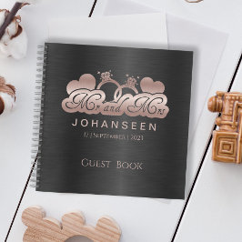 Black Rose Gold Mr. & Mrs. Notizblock