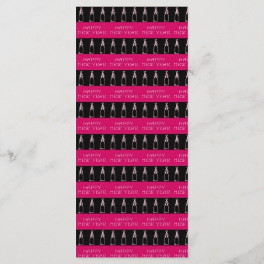 Black Rose Gold New Year Menu & Bubbly Champagner Menükarte (Rückseite)