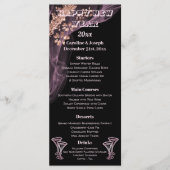 Black Rose Gold New Year Menu & Champagner Brillen Menükarte (Vorderseite)