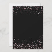 Black Rose Gold Pink Glitzer Hochzeit Einladung (Rückseite)