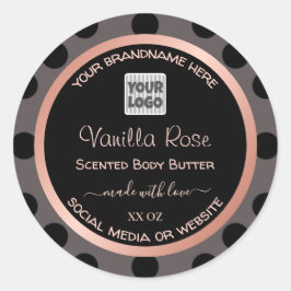 Black Rose Gold Produktverpackungsmarken mit Logo Runder Aufkleber