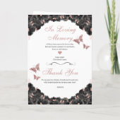 Black & Rose Gold Quinceanera Tiara Schmetterlinge Programm (Rückseite)