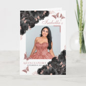 Black & Rose Gold Quinceanera Tiara Schmetterlinge Programm (Vorderseite)