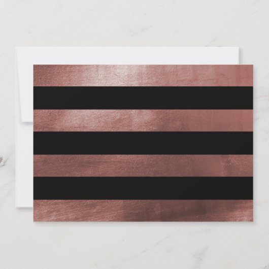 Black & Rose Gold Script Überraschung Party Einladung (Rückseite)