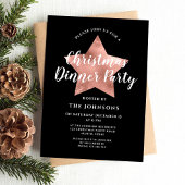 Black Rose Gold Star Weihnachtsabend Party Einladung