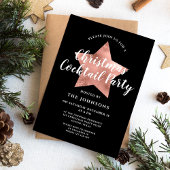 Black Rose Gold Star Weihnachtscocktail Party Einladung