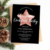 Black Rose Gold Star Weihnachtscocktail Party Einladung