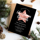 Black Rose Gold Star Weihnachtsfeier Einladung