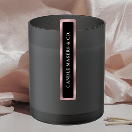 Black & Rose Gold Tamper Proof Thin Candle Jar Tin Etiketten