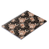 Black Rose Gold Tiger Floral Notizblock (Linke Seite)