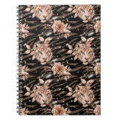 Black Rose Gold Tiger Floral Notizblock (Vorderseite)