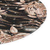 Black Rose Gold Tiger Floral Schneidebrett (Ecke)