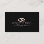 Black Rose Gold Verlobung Wedding Ring Juwelen Visitenkarte (Vorderseite)