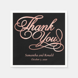 Black & Rose Gold Vielen Dank für Ihre kalligraphi Serviette
