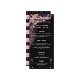 Black & Rose Gold Weihnachtsmenü mit Snowman Menükarte