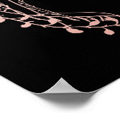 Black & Rose Gold Wildblume Probe Dinner Poster (Ecke)
