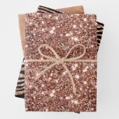 Black Rose Gold Zebra Glitzer Geschenkpapier Set (Beispiel)