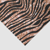 Black Rose Gold Zebra Glitzer Seidenpapier (Detail)