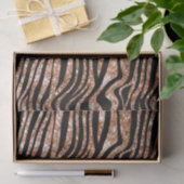 Black Rose Gold Zebra Glitzer Seidenpapier (Geschenk)