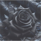 Black Rose on Black Brocade Aufkleber (Vorderseite)