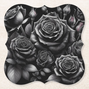 Black Rose Paper Untersetzer – Weitere Formen erhä