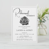 Black Rose Probeessen Einladung (Stehend Vorderseite)