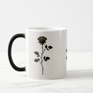 Black Rose Silhouette Minimalistischer Becher Verwandlungstasse