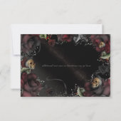 Black Rose & Skulls Gothic Wedding RSVP Card (Rückseite)