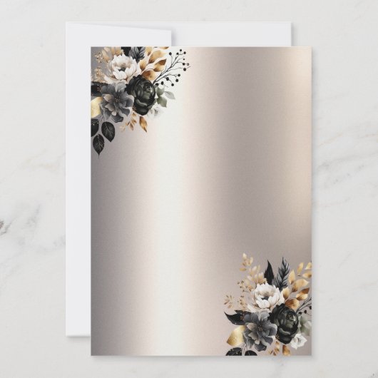 Black Rose String Light Ivory Retirement Party Einladung (Rückseite)