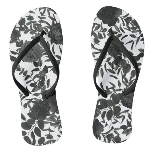 Black Rose Wedding Gothic Badesandalen (Fußbett)