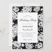 Black roses birthday einladung (Vorderseite)