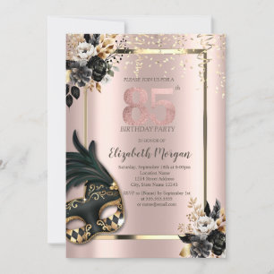 Black Roses Masque Konfetti Rosen Gold 85. Einladung