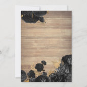 Black Roses,String Lights,Wood Texture Quinceañera Einladung (Rückseite)