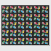 Black ROSIE RIVETER Print Wrapper Geschenkpapier (Flach)