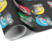 Black ROSIE RIVETER Print Wrapper Geschenkpapier (Rolleneckpunkt)
