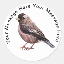 Black Rosy Finch Runder Aufkleber