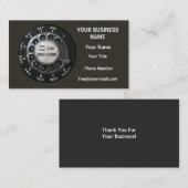 Black Rotary Phone Dial Visitenkarte (Vorne/Hinten)