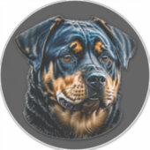 Black Rottweiler Aufkleber (Vorderseite)