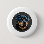 Black Rottweiler Button (Vorderseite)