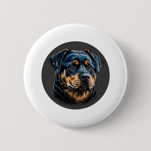 Black Rottweiler Button (Vorderseite)