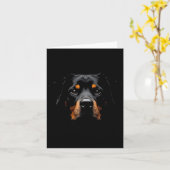Black Rottweiler Dog Rottie Face Karte (Gelbe Blume)