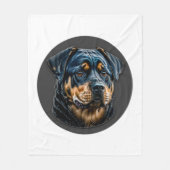 Black Rottweiler Fleecedecke (Vorderseite)