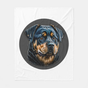 Black Rottweiler Fleecedecke