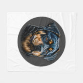 Black Rottweiler Fleecedecke (Vorderseite (Horizontal))