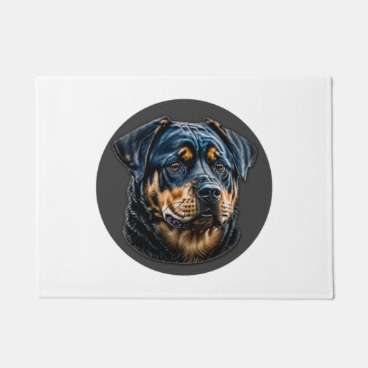 Black Rottweiler Fußmatte (Vorderseite)