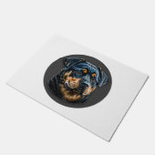Black Rottweiler Fußmatte (Schrägansicht)