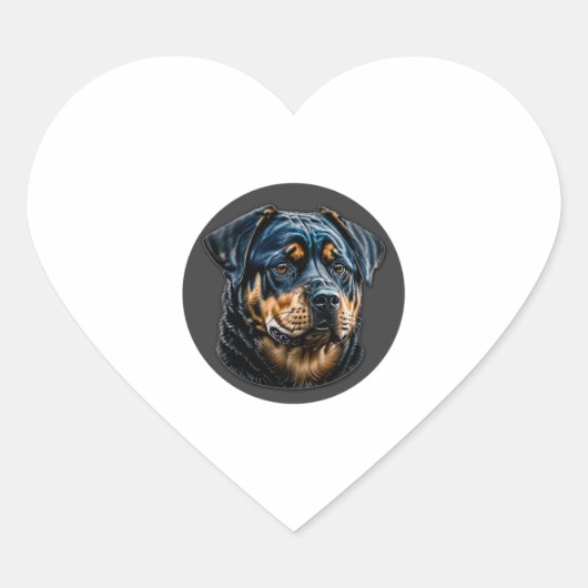 Black Rottweiler Herz-Aufkleber (Vorderseite)