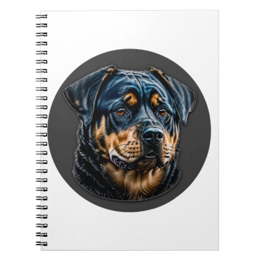 Black Rottweiler Notizblock (Vorderseite)
