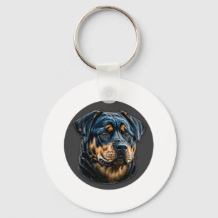 Black Rottweiler Schlüsselanhänger