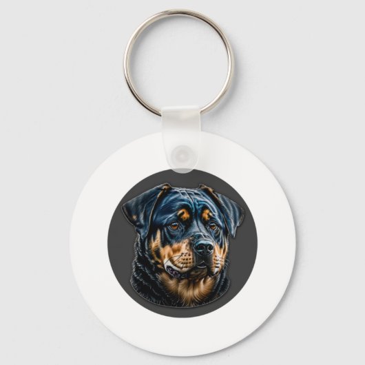 Black Rottweiler Schlüsselanhänger (Vorderseite)